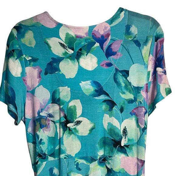 Soft Surroundings Always Lovely Maxi Dress – Blue Petals Floral Print Size Small - Picture 5 of 8